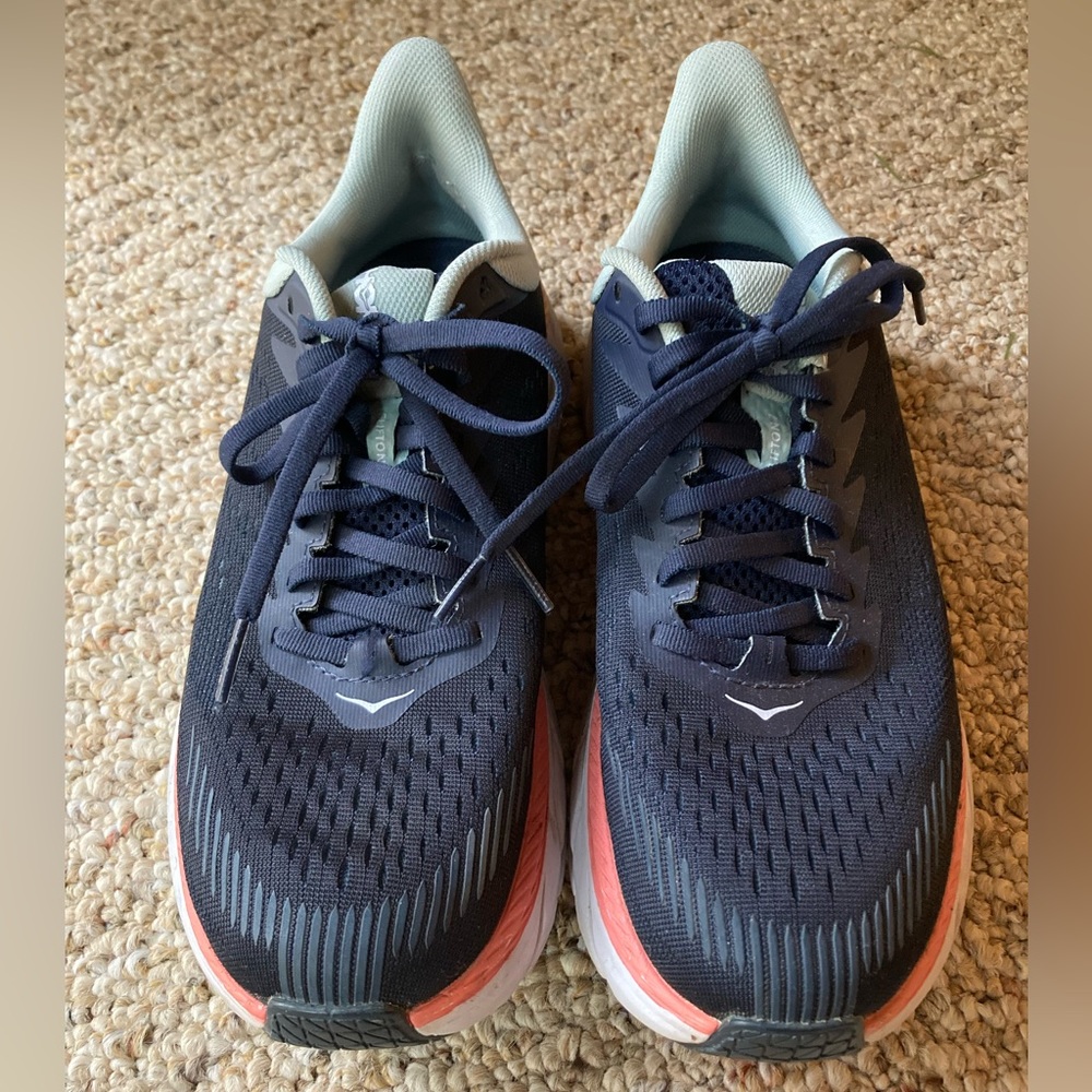 Hoka Clifton 7 One One Sneakers Trainers Women’s Size 8.5 Blue Orange